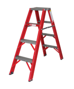 Industrial Duty A-Frame Double Sided Fully Fibreglass Stepladder – 1.2M – 4 Steps