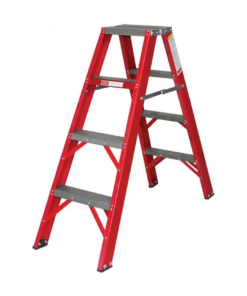 Industrial Duty A-Frame Double Sided Fully Fibreglass S/S Stepladder – 1.2m – 4 Steps