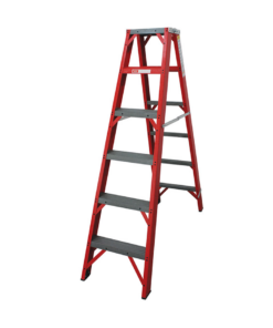 Industrial Duty A-Frame Double Sided Fully Fibreglass Stepladder – 1.8M – 6 Steps