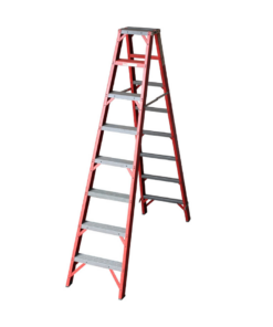 Industrial Duty A-Frame Double Sided Fully Fibreglass Stepladder – 2.4M – 8 Steps