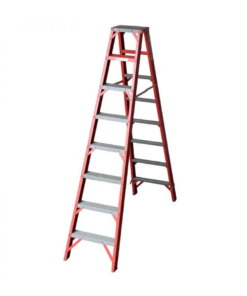 Industrial Duty A-Frame Double Sided Fully Fibreglass S/S Stepladder – 2.4m – 8 Steps