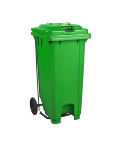 Plastic Pedal Wheelie Bin 240L Green