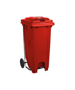 Plastic Pedal Wheelie Bin 240L Red
