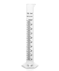 Measuring Cylinder, Hex Base, Plastic, 100ml