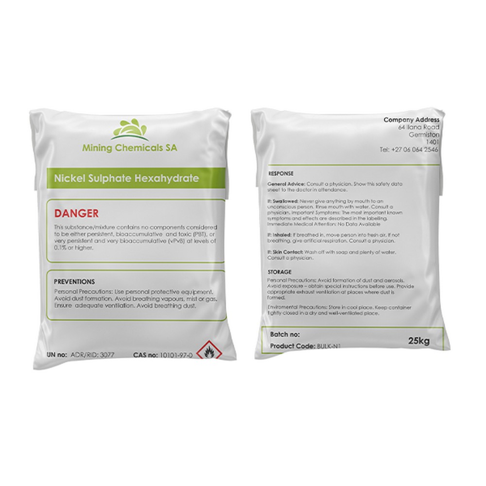 Nickel Sulphate Hexahydrate 25KG