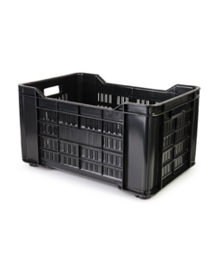 Agri Meat Crate – Vented Sides And Base – Recycled Material – Black