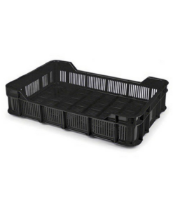 Berry Crate – Vented Sides And Base – Recycled Material – Black