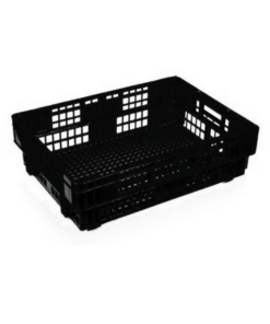 Freezer Nesting Crate – Vented Sides And Base – Recycled Material – Black