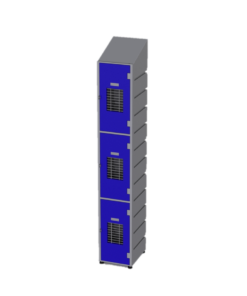 Plastic Locker 3 Tier – Mesh – Slant Top