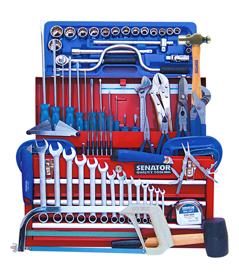 Workshop Engineer Tool Kit in Top Tool Chest – 90 Piece
