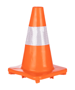 Orange Soft PVC Traffic Cone With Reflective Tape 300mm